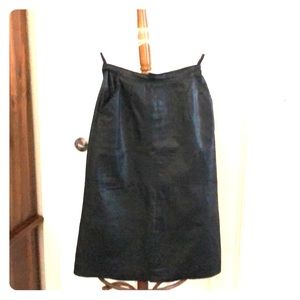 Black leather skirt